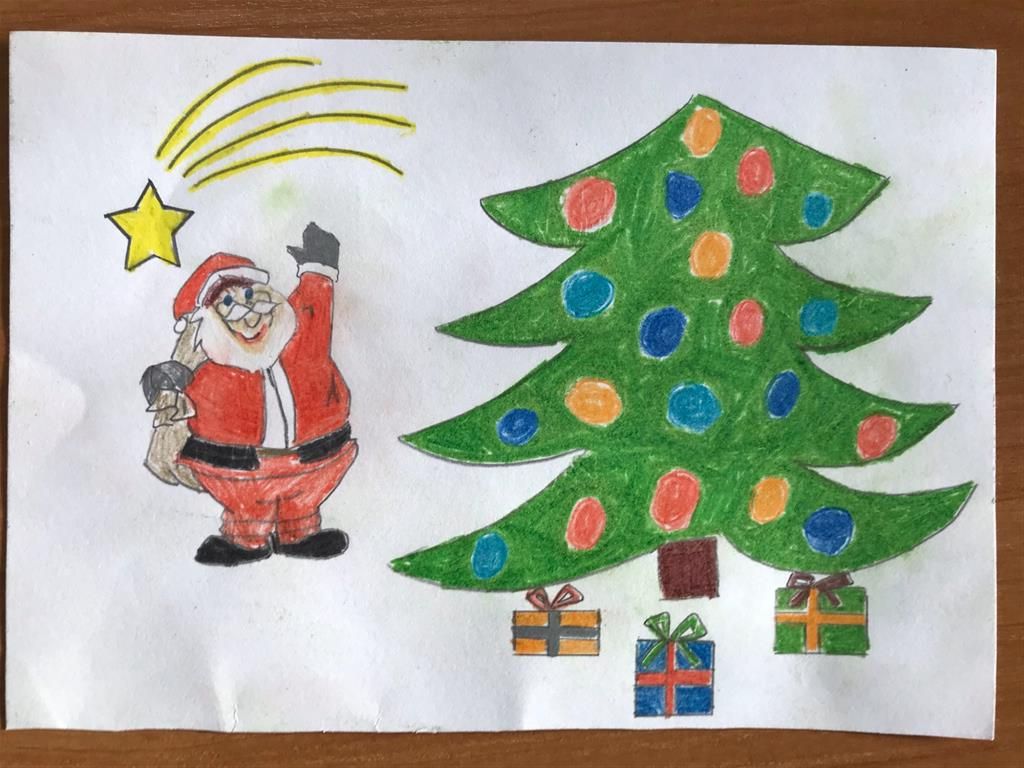 Kartki świąteczne przygotowane przez uczniów klasy 4c i 8c