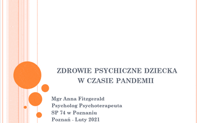 Zdrowie psychiczne dziecka w czasie pandemii
