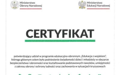 Edukacja z wojskiem – certyfikat